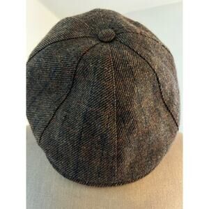 Borsalino brown wool tweed cap, LG 60, made in Italy